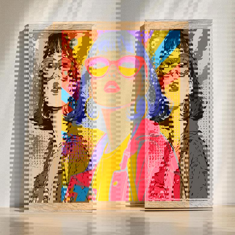 Sister Pop Art Portrait Trendy And Colorful Wall Decoration