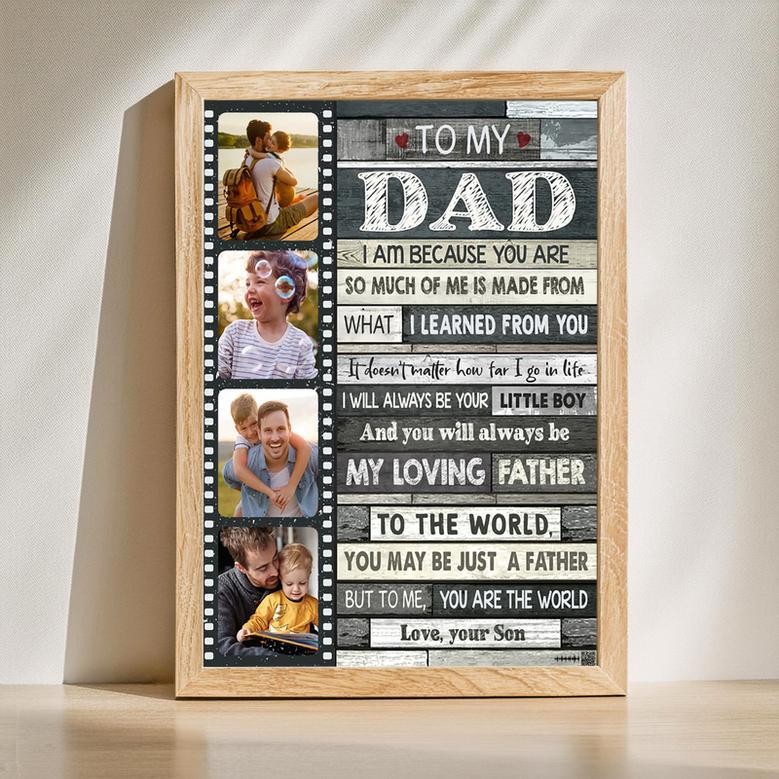 To My Dad Custom Canvas - Thoughful Gift for Dad From Son | Familywalldecor DE