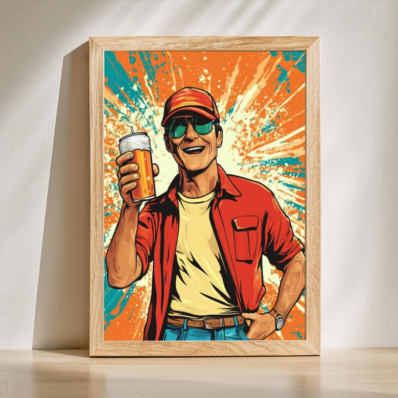 Uncle Pop Art Portrait – Bold And Playful Personalized Wall Art