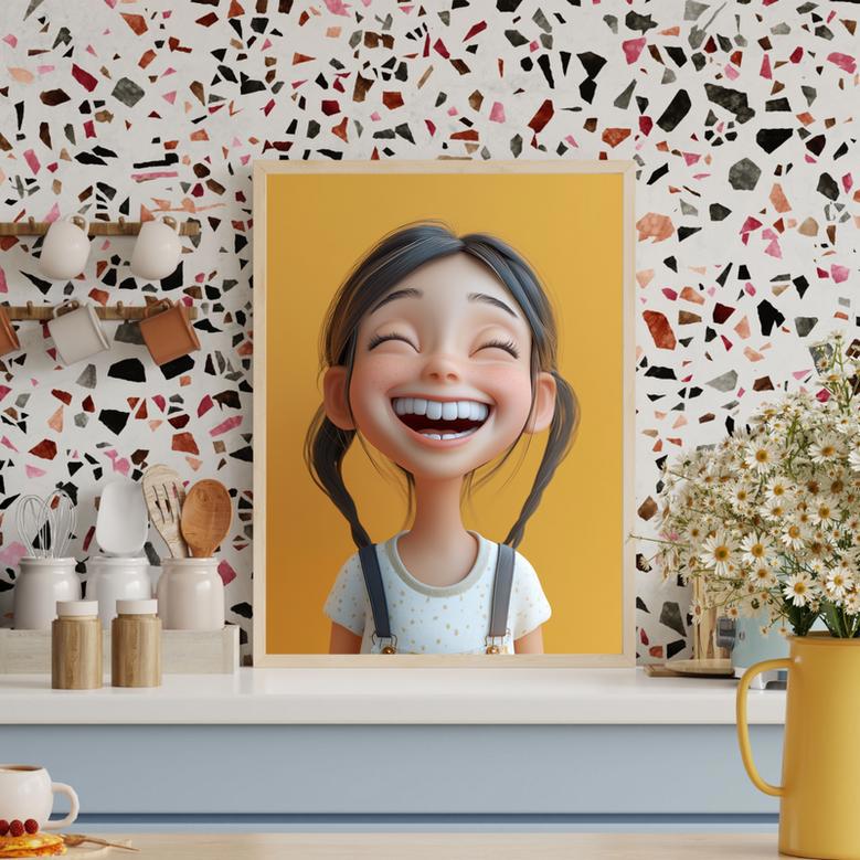 Daughter 3D Cartoon Portrait – Fun And Unique Bedroom Decor