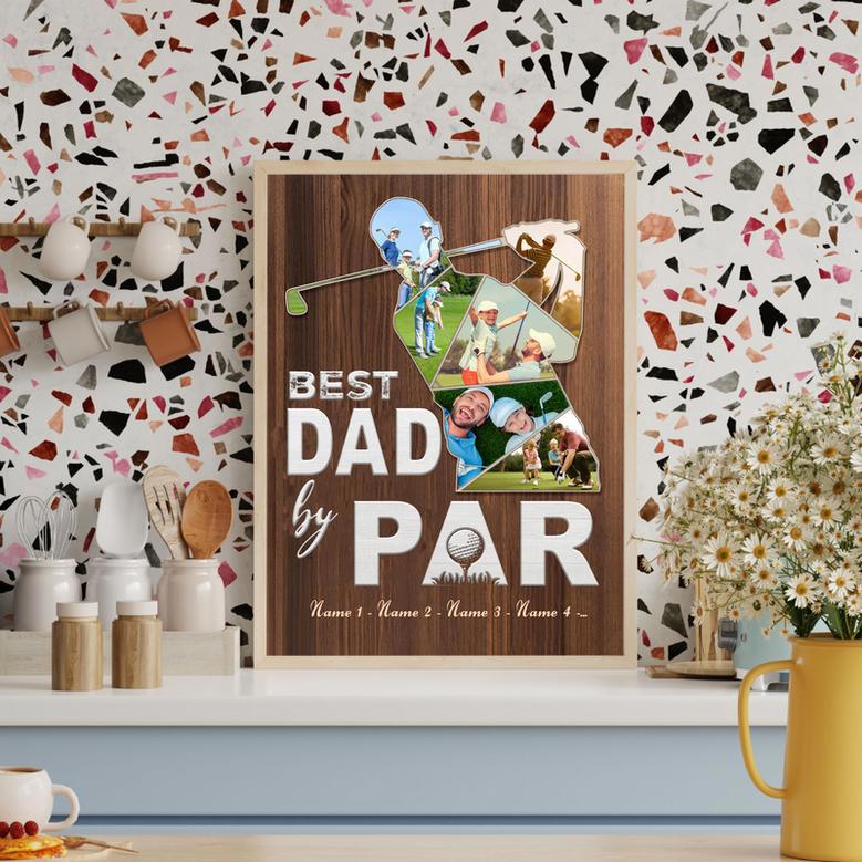 Personalized Dad Golf Photo Collage Canvas Custom Father’s Day Gift For Dad