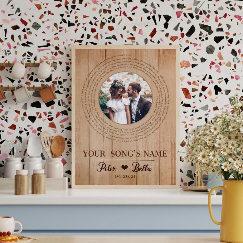 Personalized Song Lyrics Wall Art – Romantic Anniversary Gift for Newlyweds