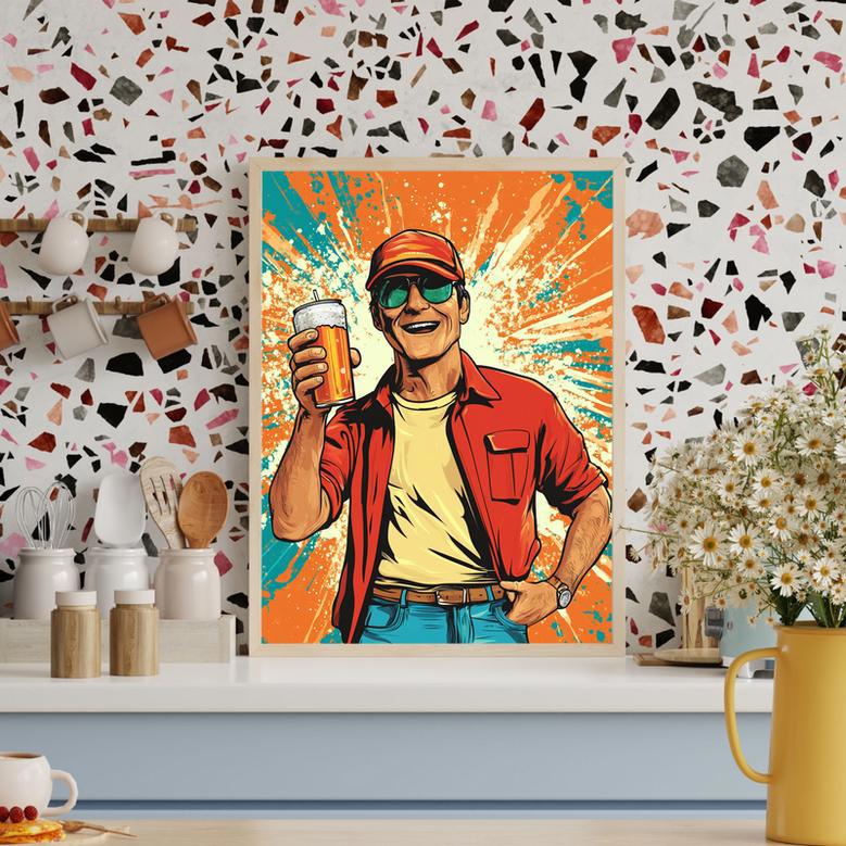 Uncle Pop Art Portrait – Bold And Playful Personalized Wall Art