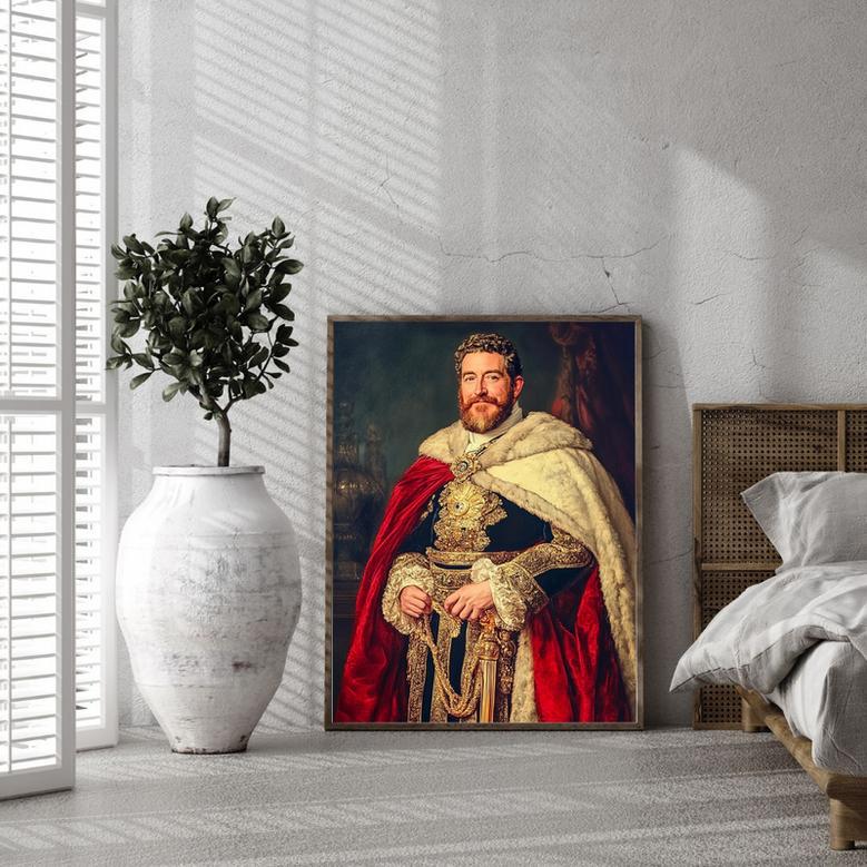 Dad Family Regal Portrait – Majestic Custom Wall Art