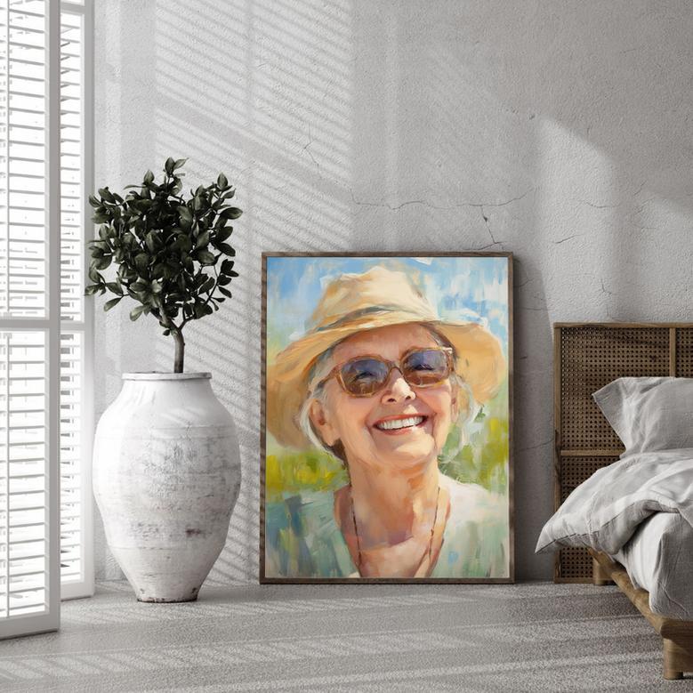 Grandma Oil Painting Portrait – Classic Handcrafted Keepsake