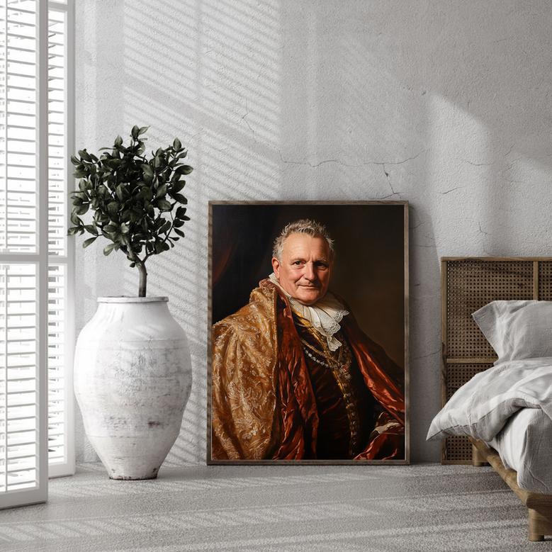 Grandpa Family Regal Portrait – Stately Personalized Wall Art