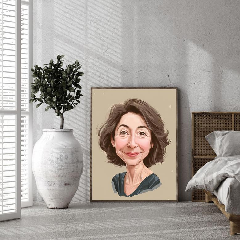 Mom Caricature Portrait – Joyful Custom Gift She’Ll Cherish