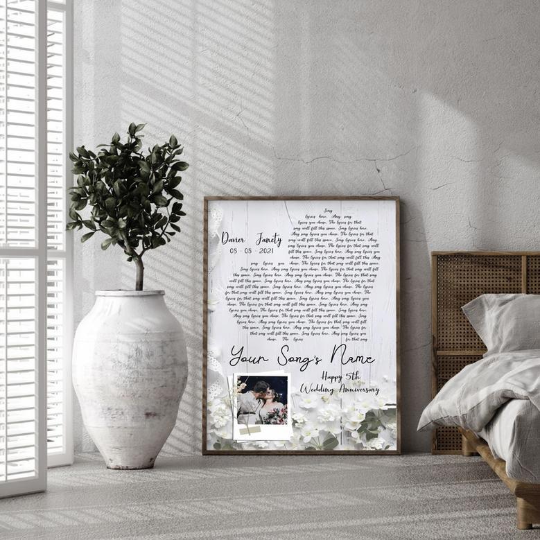 Personalized Song Lyrics Canvas - Unique Anniversary Gift Wall Art