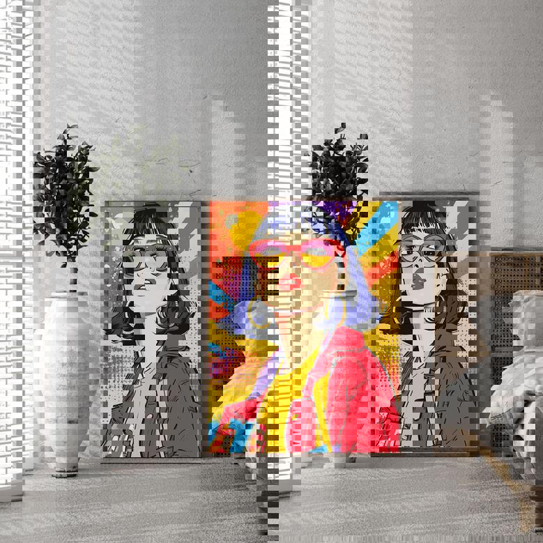 Sister Pop Art Portrait Trendy And Colorful Wall Decoration