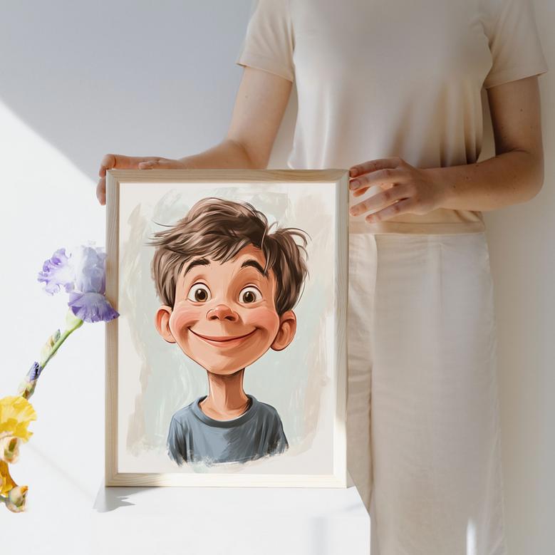 Brother Caricature Portrait – Fun Personalized Wall Art