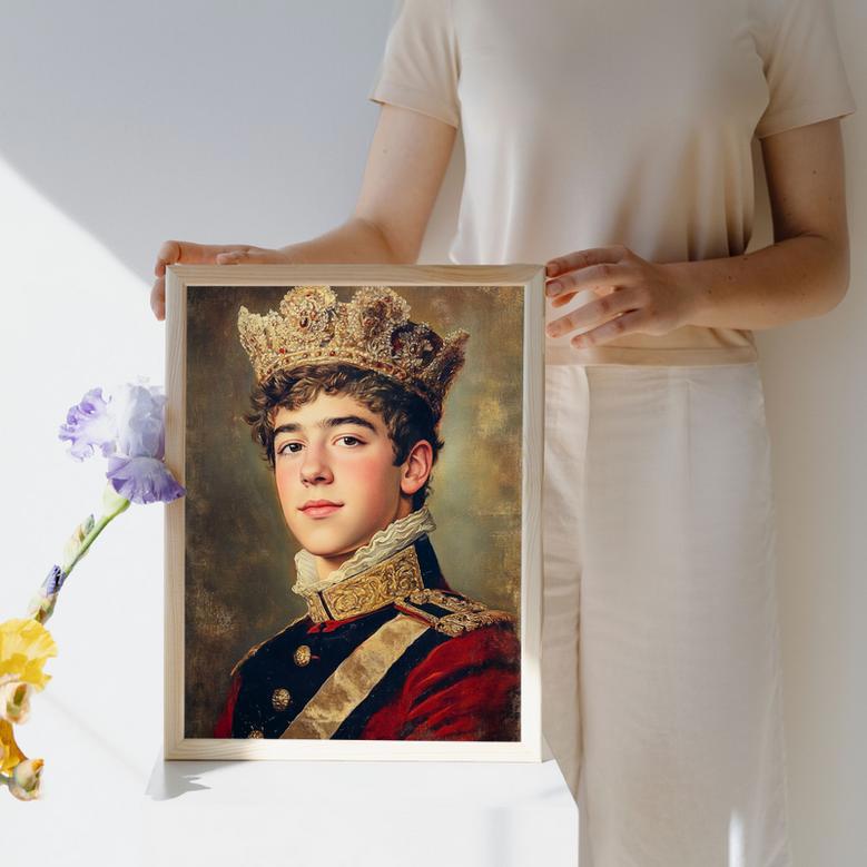 Brother Family Regal Portrait – Bold Custom Royal-Inspired Display