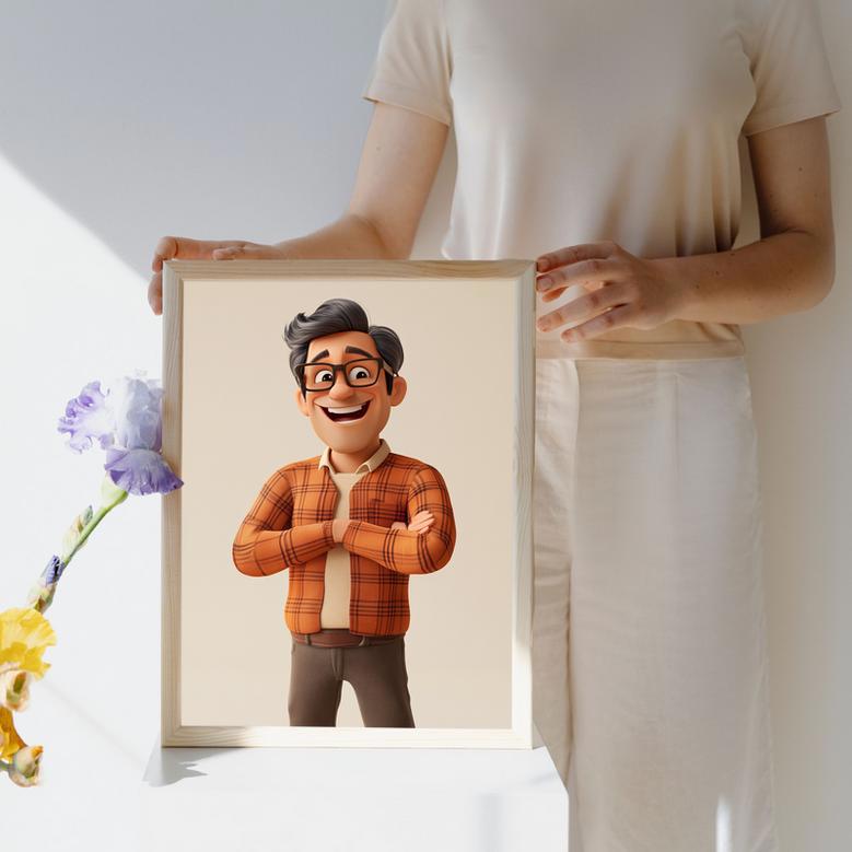 Dad 3D Cartoon Portrait – Playful And Memorable Gift For Dad