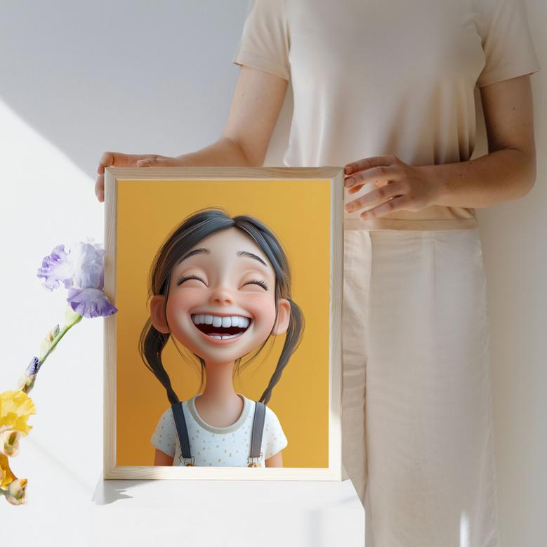 Daughter 3D Cartoon Portrait – Fun And Unique Bedroom Decor