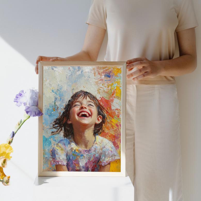 Daughter Oil Painting Portrait – Beautiful Custom Home Decor