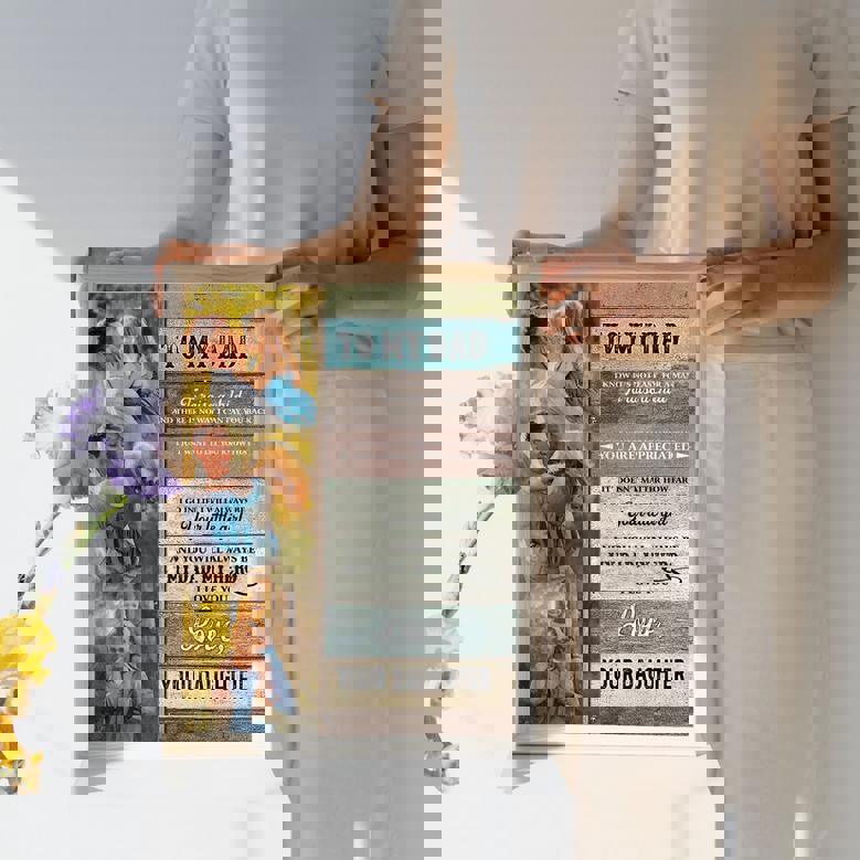 Dad appreciation canvas decor, 'You'll Always Be My Dad, My Hero' quote from daughter, personalized names, landscape format Dad appreciation canvas decor, 'You'll Always Be My Dad, My Hero' quote from daughter, personalized names, landscape format