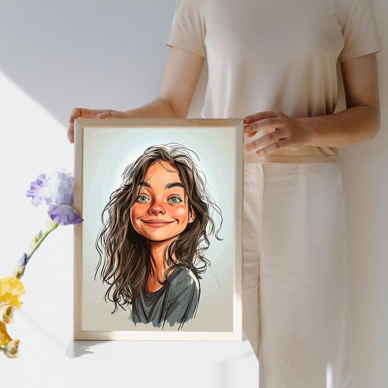 Sister Caricature Portrait – Creative Personalized Family Gift