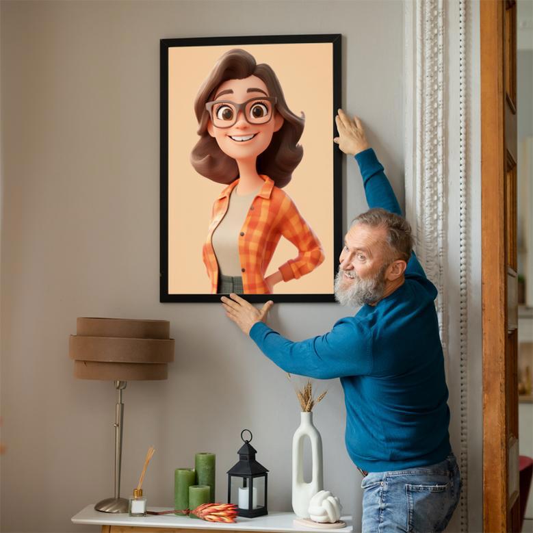 Aunt 3D Cartoon Portrait – Fun Personalized Wall Art