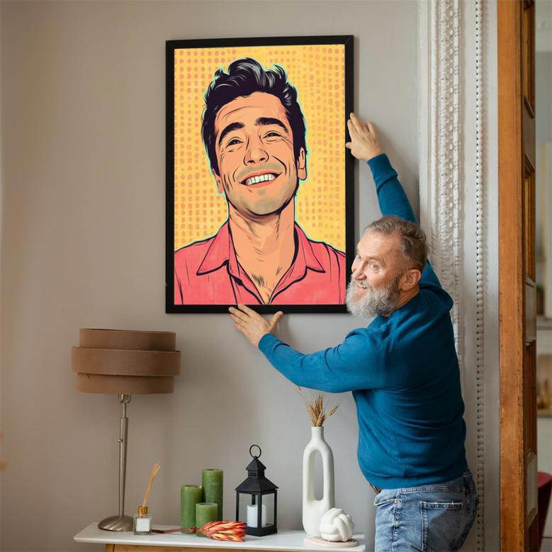 Dad Pop Art Portrait – Bold And Vibrant Custom Wall Art