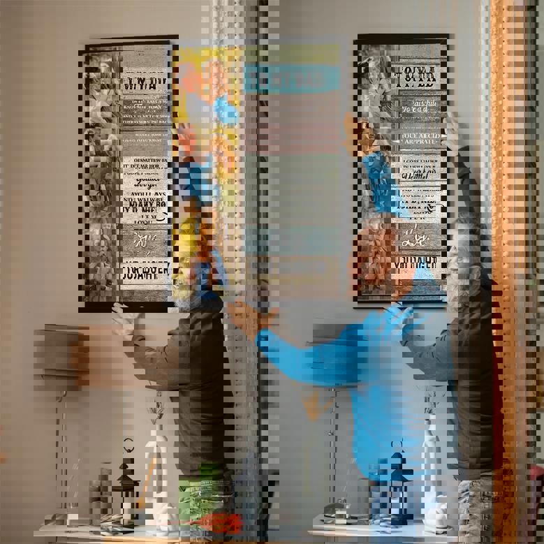 Father's Day canvas for dad with 'You'll Always Be My Dad, My Hero' from daughter, personalized names, meaningful home decor Father's Day canvas for dad with 'You'll Always Be My Dad, My Hero' from daughter, personalized names, meaningful home decor