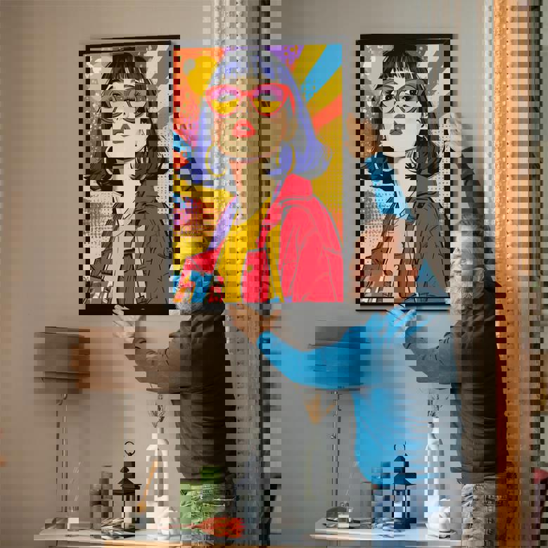 Sister Pop Art Portrait Trendy And Colorful Wall Decoration