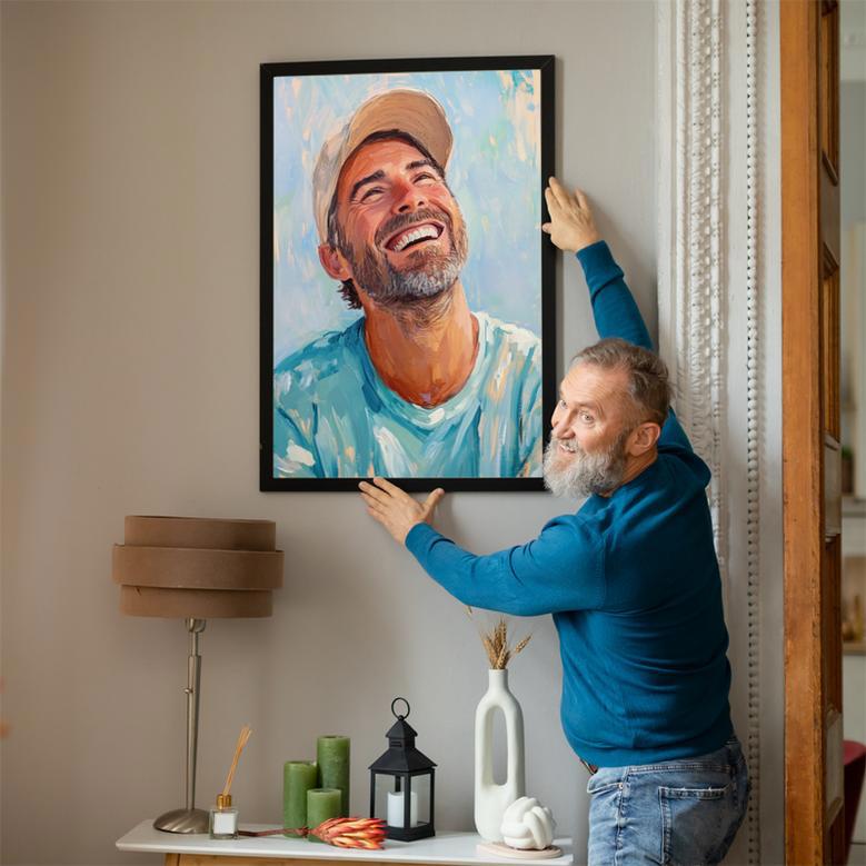 Uncle Oil Painting Portrait – Distinctive Handcrafted Wall Display