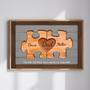 Custom Rustic Wood Puzzle Piece Canvas - Personalized Gift for Dad, Husband from Family