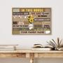 Family Rule Custom Family Name Canvas - In This House We Trust In God