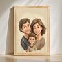 Family Caricature Portrait – Vibrant Custom Home Decoration