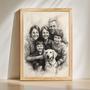 Family Charcoal Portrait – Timeless Custom Wall Decoration