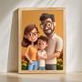 Family 3D Cartoon Portrait – Playful Custom Wall Display