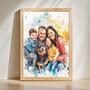 Family Watercolor Portrait – Treasured Hand-Painted Wall Art