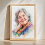 Grandma Colorful Pencil Sketch Portrait – Lively Personalized Family Art