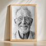 Grandpa Charcoal Portrait – Meaningful Handcrafted Memory Gift