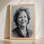 Mom Charcoal Portrait – Elegant Personalized Family Keepsake