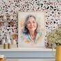 Aunt Colorful Pencil Sketch Portrait Lively Custom Family Art