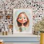 Daughter Caricature Portrait – Fun Personalized Wall Art