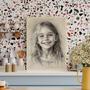 Daughter Charcoal Portrait – Beautiful Hand-Painted Keepsake