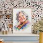 Grandma Colorful Pencil Sketch Portrait – Lively Personalized Family Art