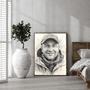 Dad Charcoal Portrait – Timeless Handcrafted Wall Art