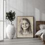 Daughter Charcoal Portrait – Beautiful Hand-Painted Keepsake