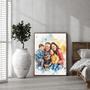 Family Watercolor Portrait – Treasured Hand-Painted Wall Art