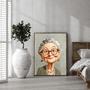 Grandma Caricature Portrait – Whimsical Family Keepsake