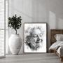 Grandma Charcoal Portrait – Classic Hand-Painted Family Art