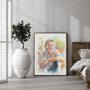 Uncle Colorful Pencil Sketch Portrait – Playful Personalized Wall Display