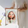 Daughter Caricature Portrait – Fun Personalized Wall Art