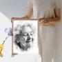 Grandma Charcoal Portrait – Classic Hand-Painted Family Art