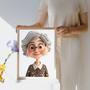 Grandma 3D Cartoon Portrait – Unique And Playful Wall Art