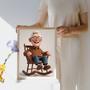 Grandpa 3D Cartoon Portrait – Fun Personalized Wall Art