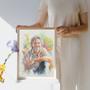 Uncle Colorful Pencil Sketch Portrait – Playful Personalized Wall Display