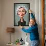 Aunt Caricature Portrait – Lighthearted Hand-Painted Wall Art